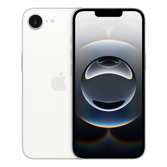 iPhone16E 화이트 컬러 후면/ 전면 겹쳐진 이미지