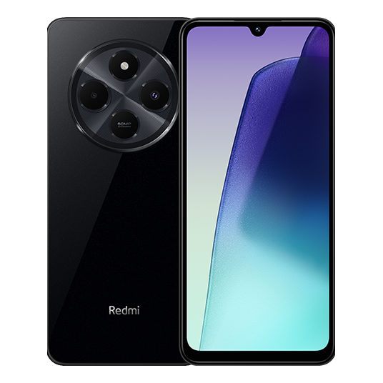 샤오미 Redmi 14C 미드나잇 블랙 후면, 전면 겹친 이미지