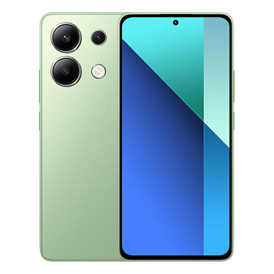 Redmi Note 13 민트 그린 컬러 단말 정면